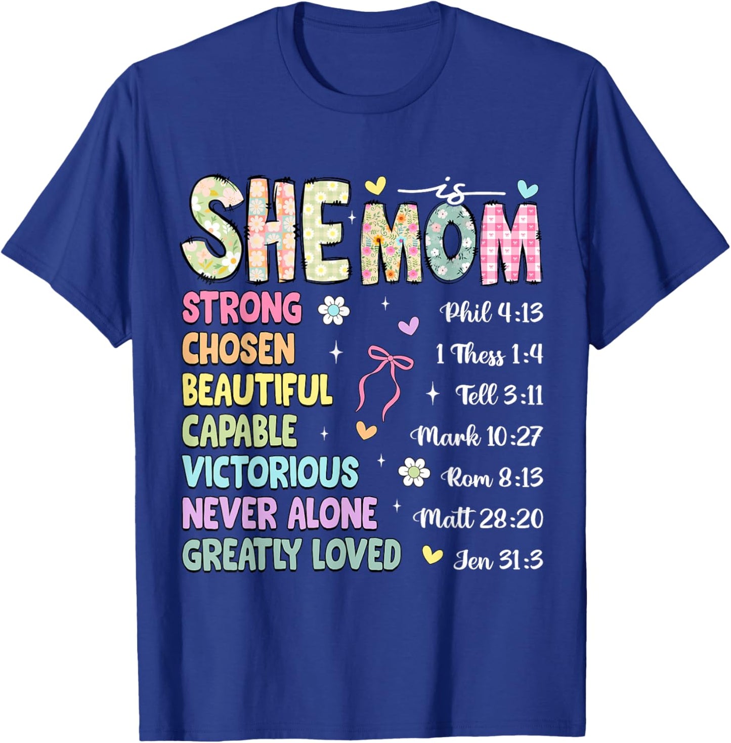 She Is Mom Christian Mother's Day Jesus Mama Religious Women T-Shirt - T-Shirt | Royal