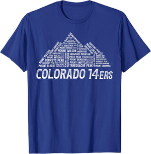 Colorado 14ers - Fourteeners - Rocky Mountain State Hiker T-Shirt - T-Shirt | Royal