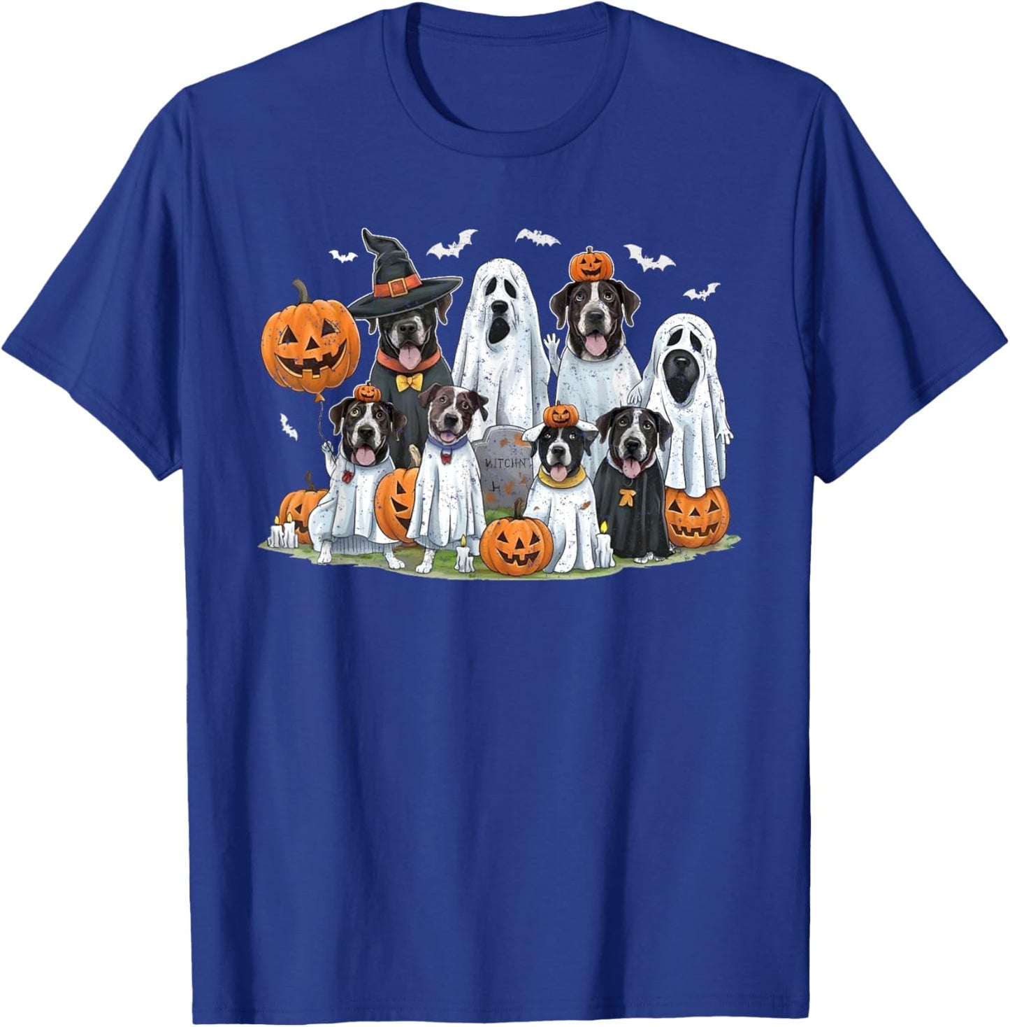 Dog Ghost Cute Dogs Dressed As Ghosts Funny Halloween Gifts T-Shirt - T-Shirt | Royal
