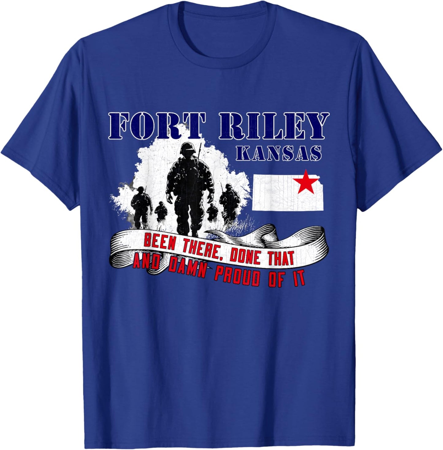 Fort Riley Kansas US Military Base Veterans Day Gifts T-Shirt - T-Shirt | Royal