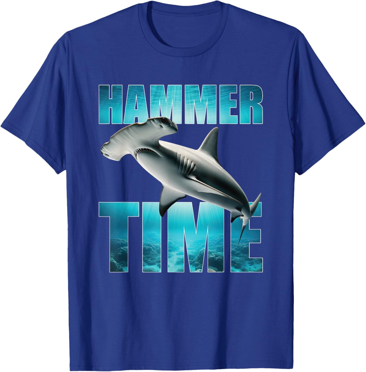 Hammerhead Shark Hammer Time Funny Ocean Lovers T-Shirt - T-Shirt | Royal