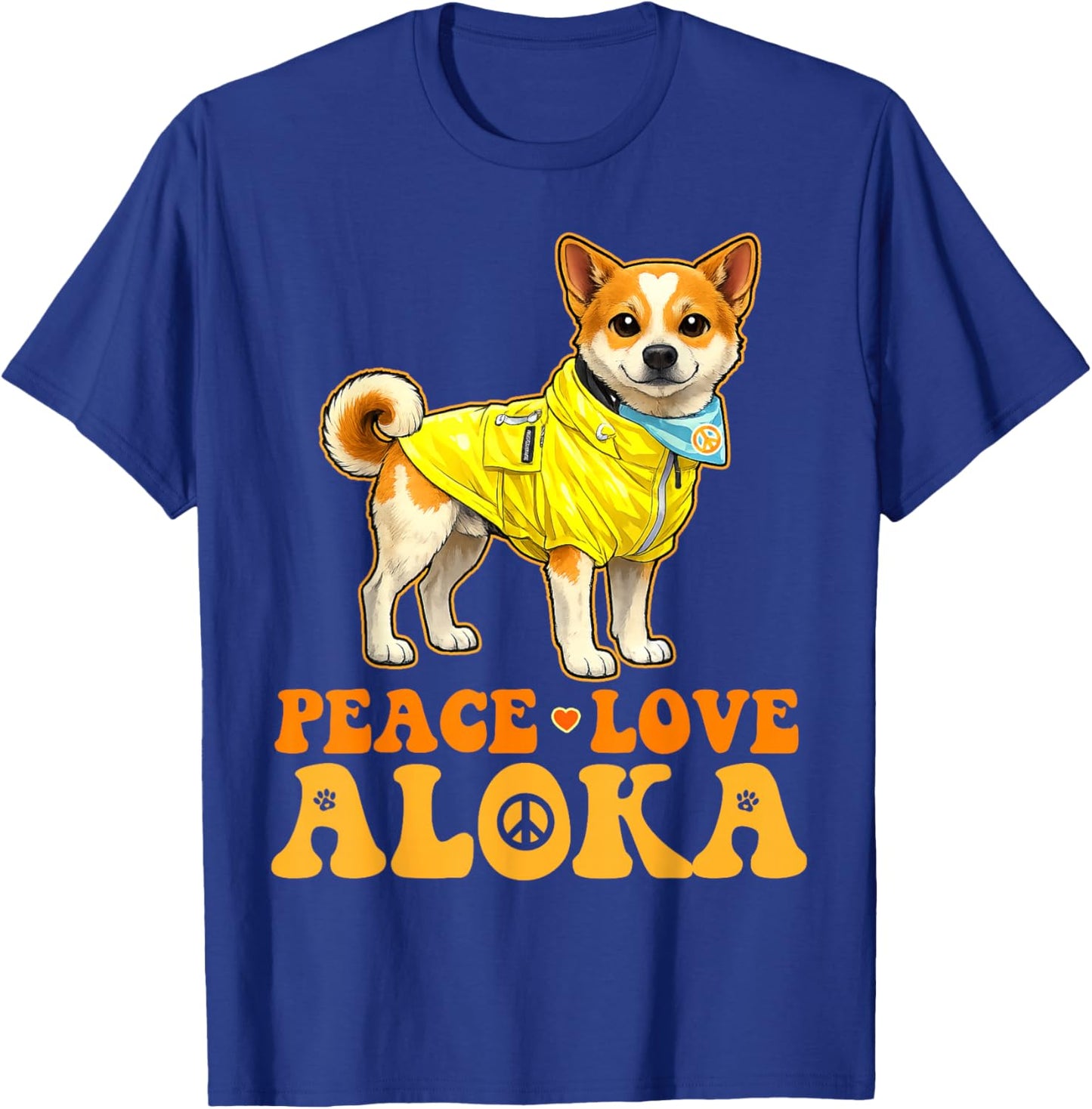 Peace Love Aloka The Peace Dog Women Kids T-Shirt - T-Shirt | Royal