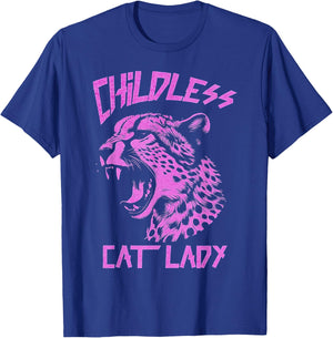 Leopard Childless Cat Lady T-Shirt - T-Shirt | Royal