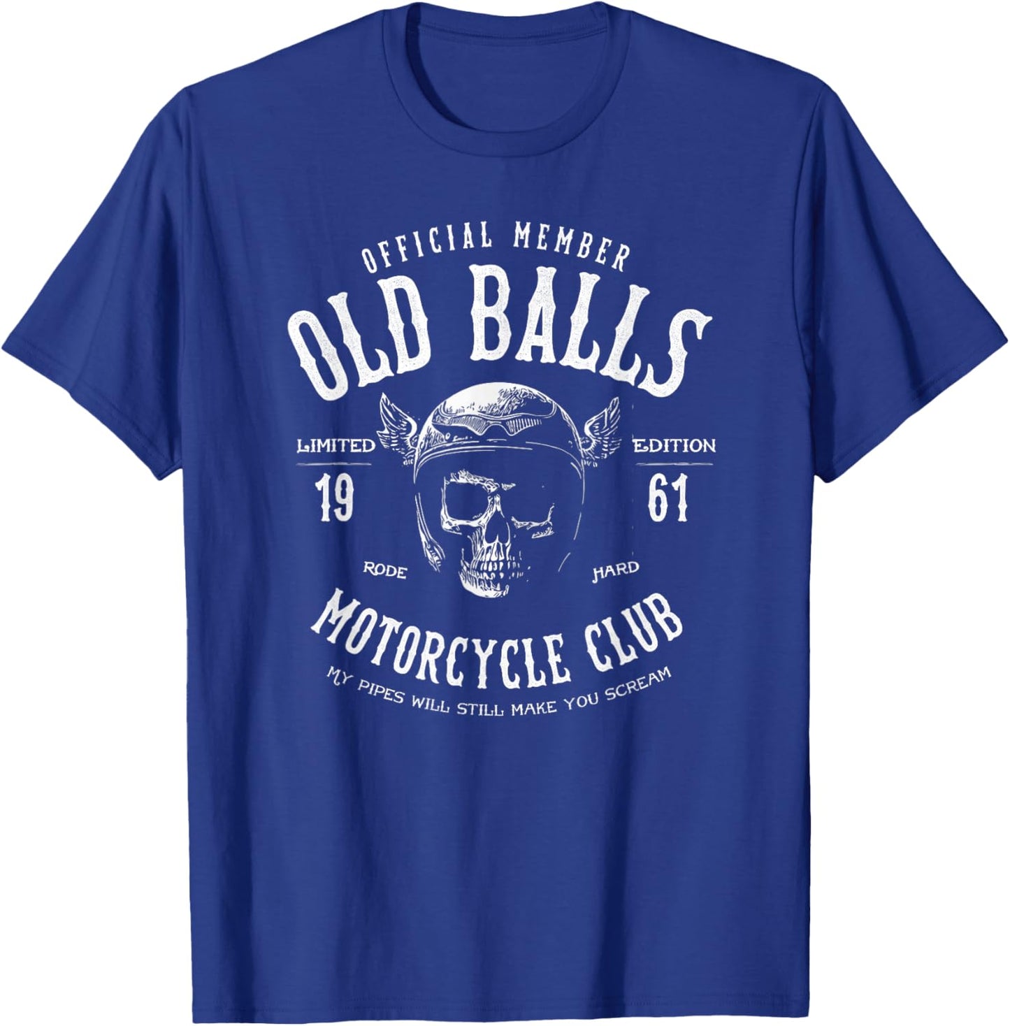 The Old Balls Club Vintage Motorcycle 65th Birthday T-Shirt - T-Shirt | Royal