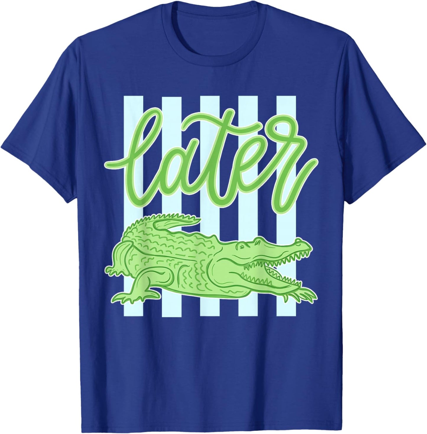 Funny Later After While Retro Gator Teacher Summer Alligator T-Shirt - T-Shirt | Royal
