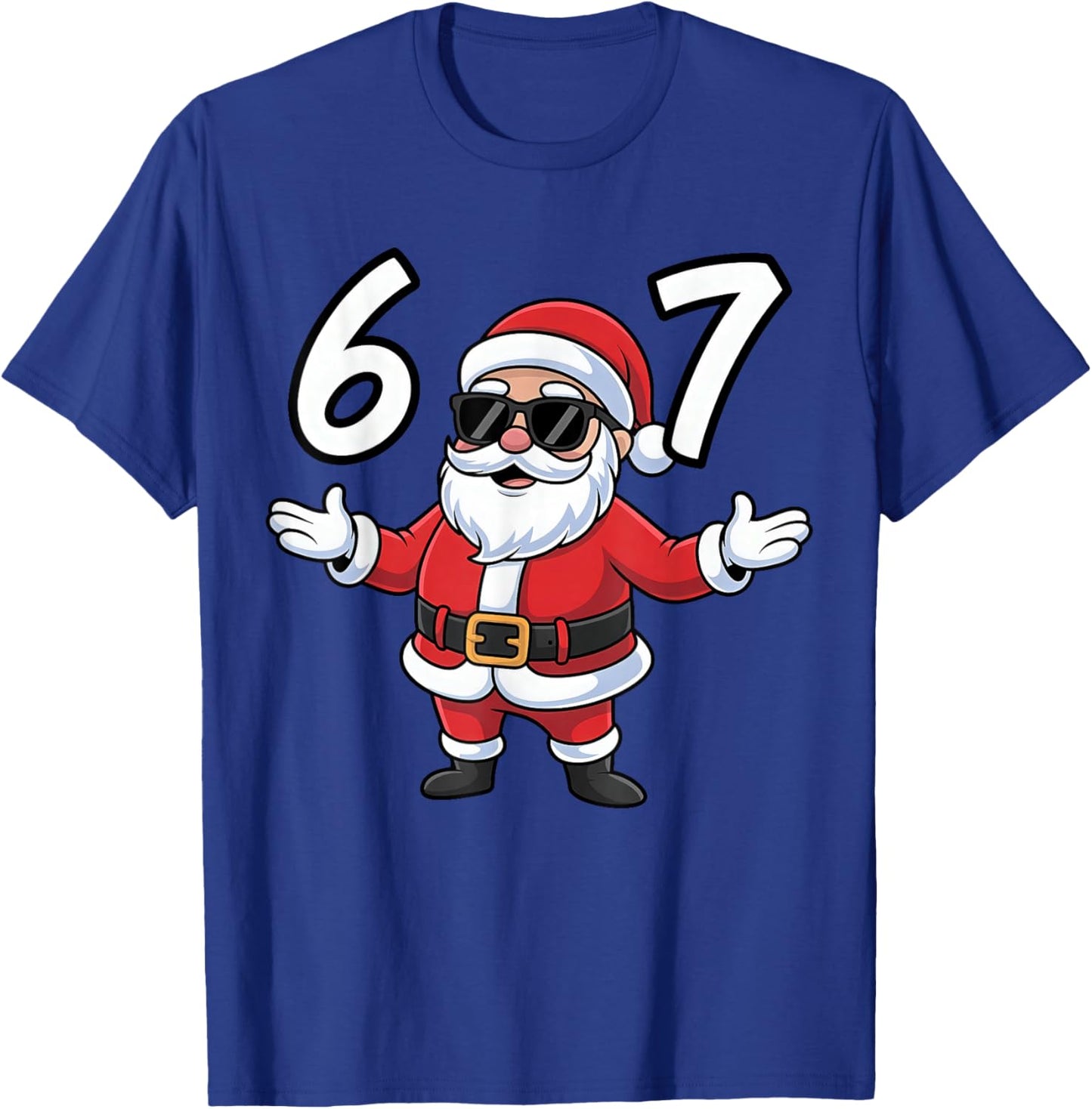 67 Meme Six Seven Number 6 7 Santa Xmas Christmas T-Shirt - T-Shirt | Royal