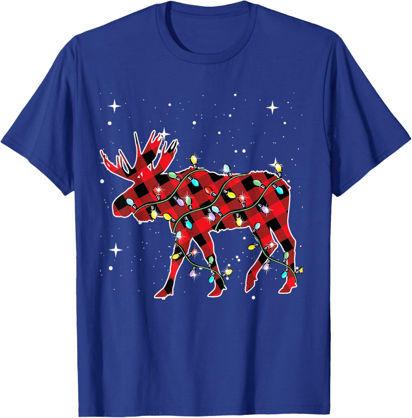 Pajamas Red& Black Plaid Flannel Christmas Moose Lovers T-Shirt - T-Shirt | Royal