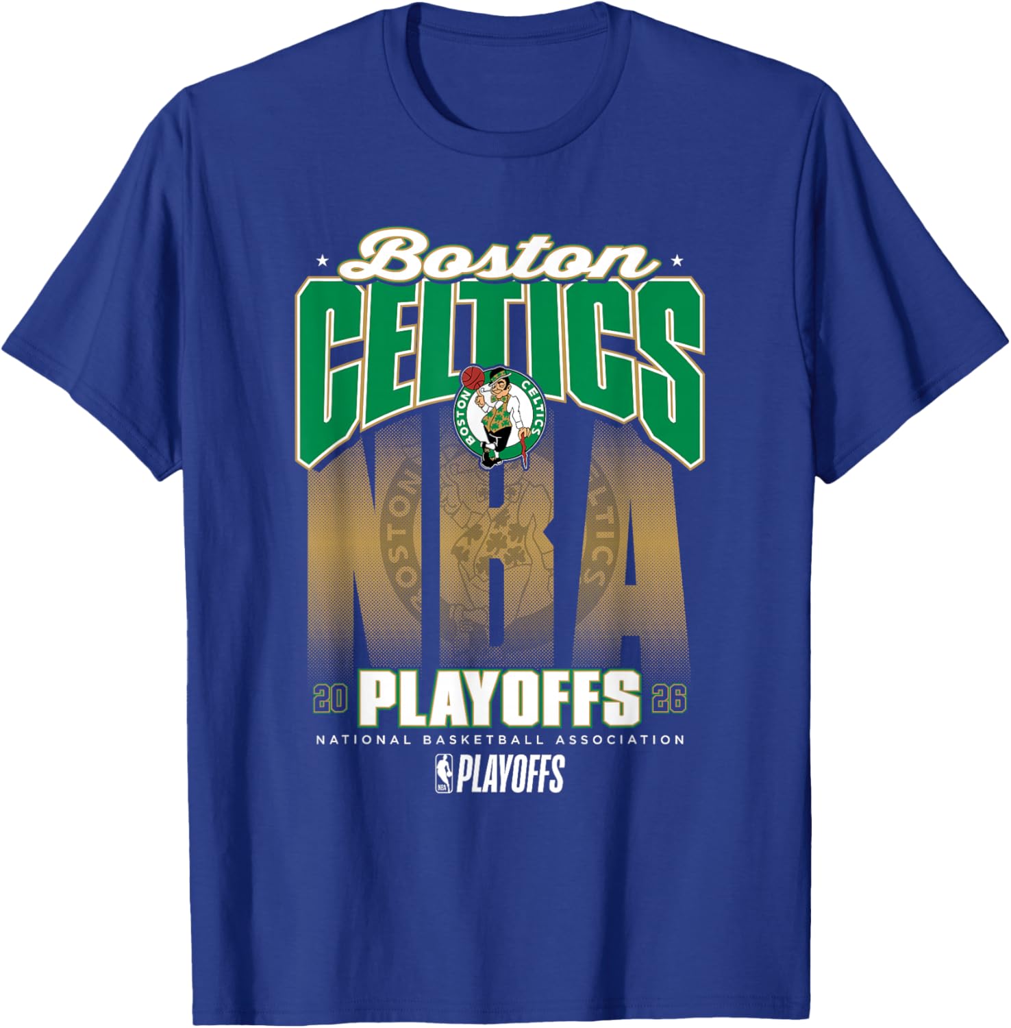 NBA Official 2026 Playoffs Boston Celtics Fade T-Shirt - T-Shirt | Royal