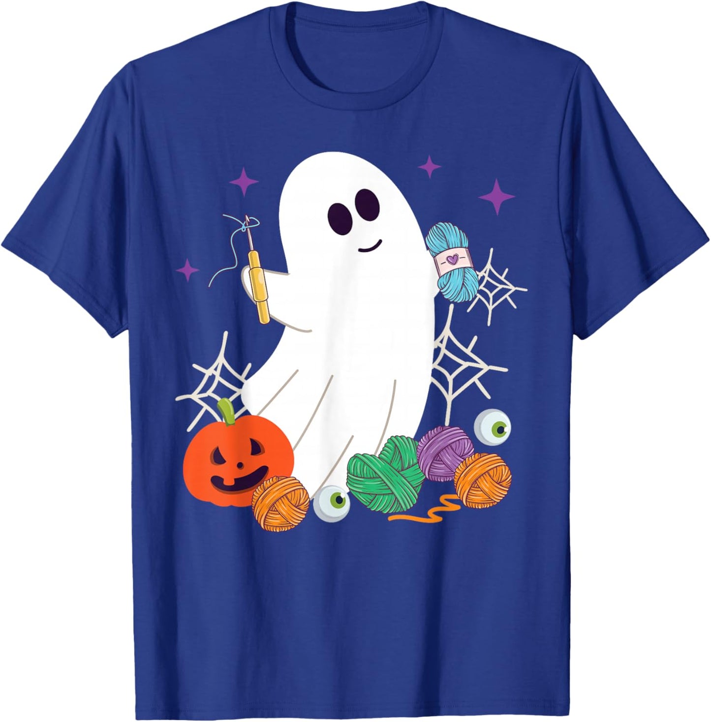 Crocheting Halloween Ghost T-Shirt - T-Shirt | Royal