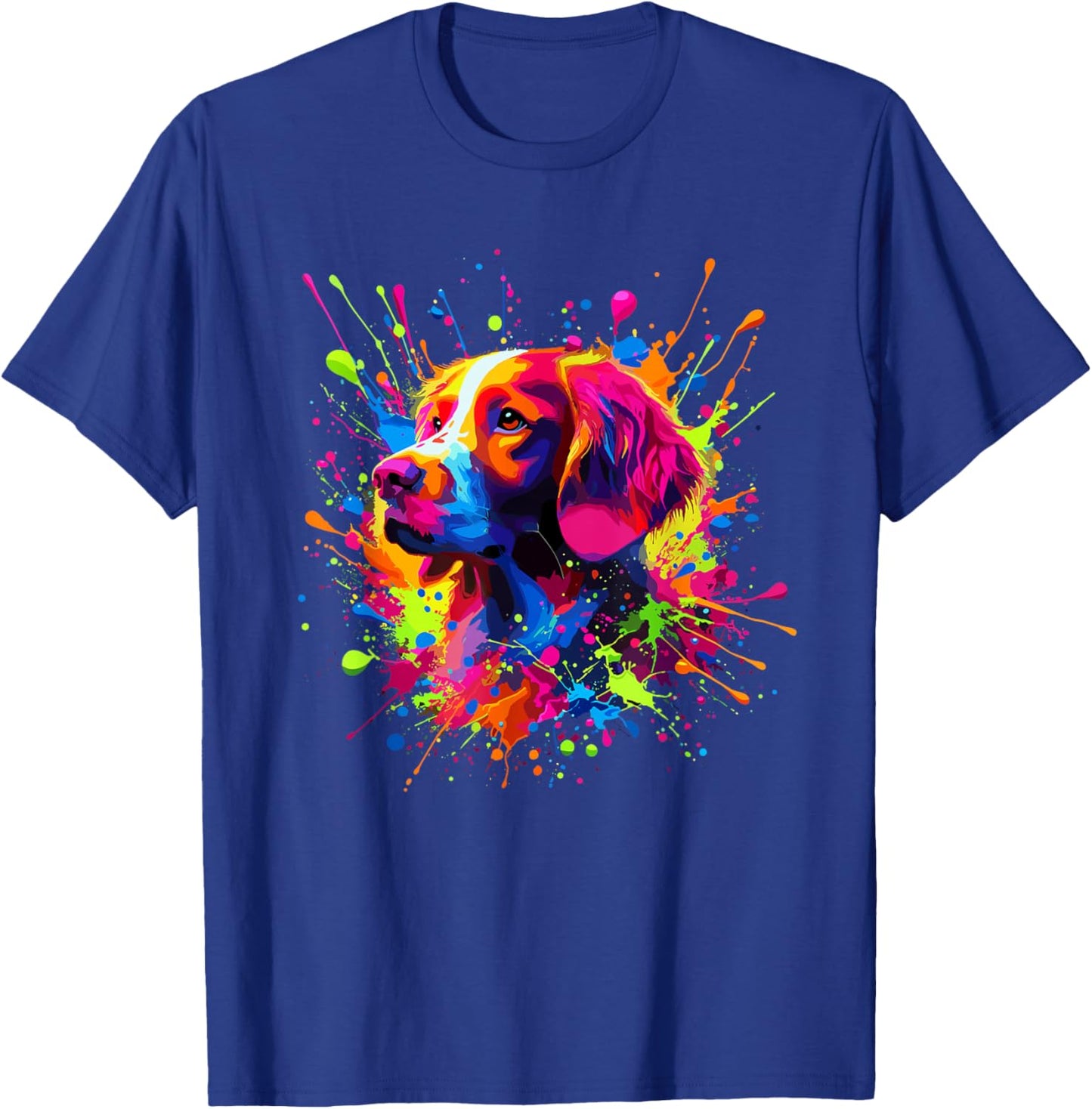 Splash Art Brittany Dog Brittany Spaniel T-Shirt - T-Shirt | Royal