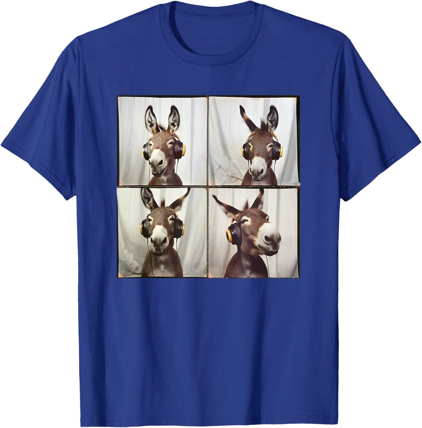 DJ Animal With Headphones Music Men Women Kids Quirky Donkey , Small, Black T-Shirt - T-Shirt | Royal