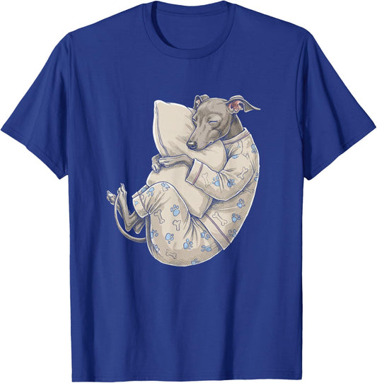 Funny Sleepy Italian Greyhound Pajama Men Women Kids T-Shirt - T-Shirt | Royal