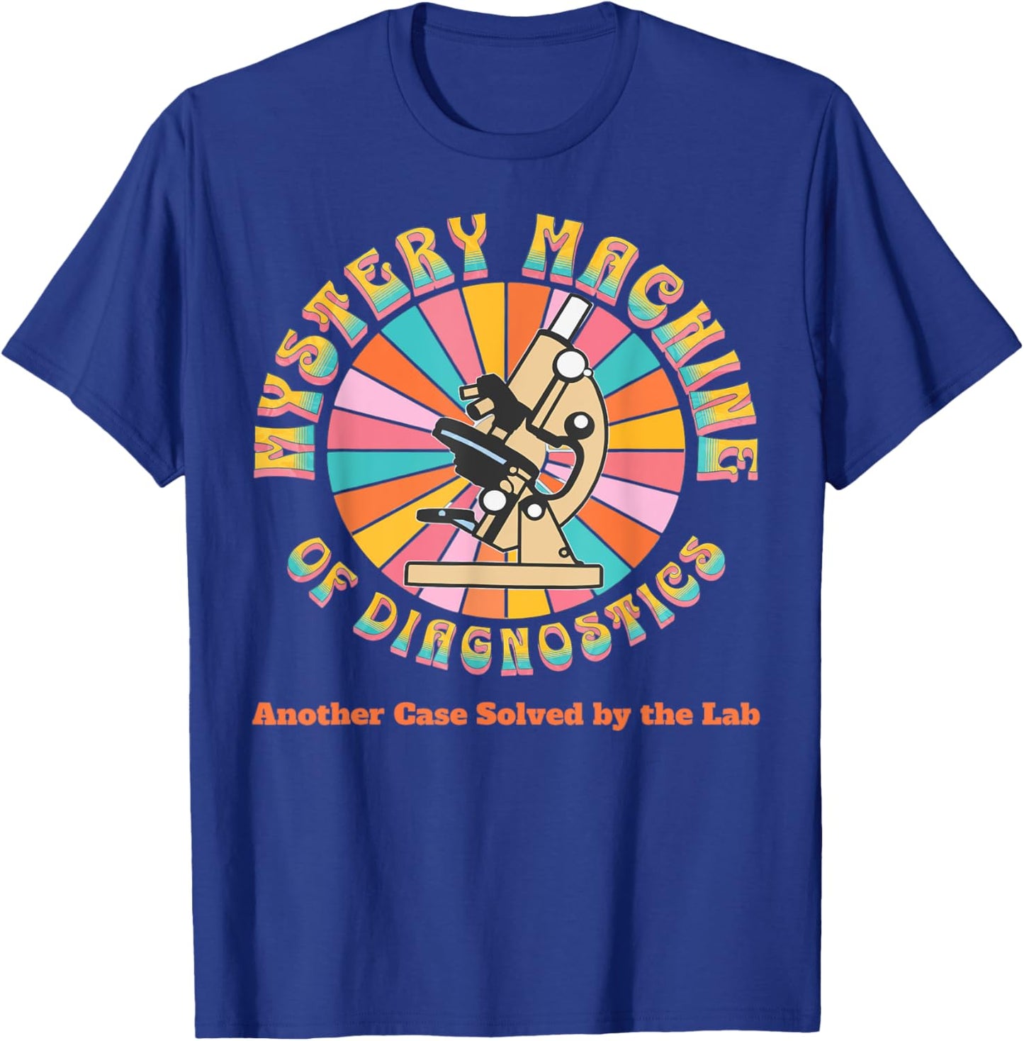 Mystery Machine of Diagnostics Retro Lab Week 2025 Med Tech T-Shirt - T-Shirt | Royal