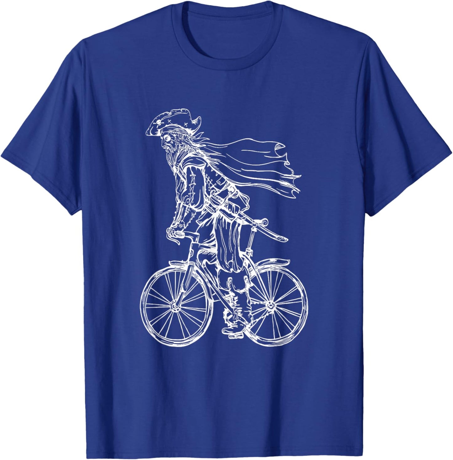 Pirate Cycling Bicycle Funny Cyclist Biker Riding Bike T-Shirt - T-Shirt | Royal