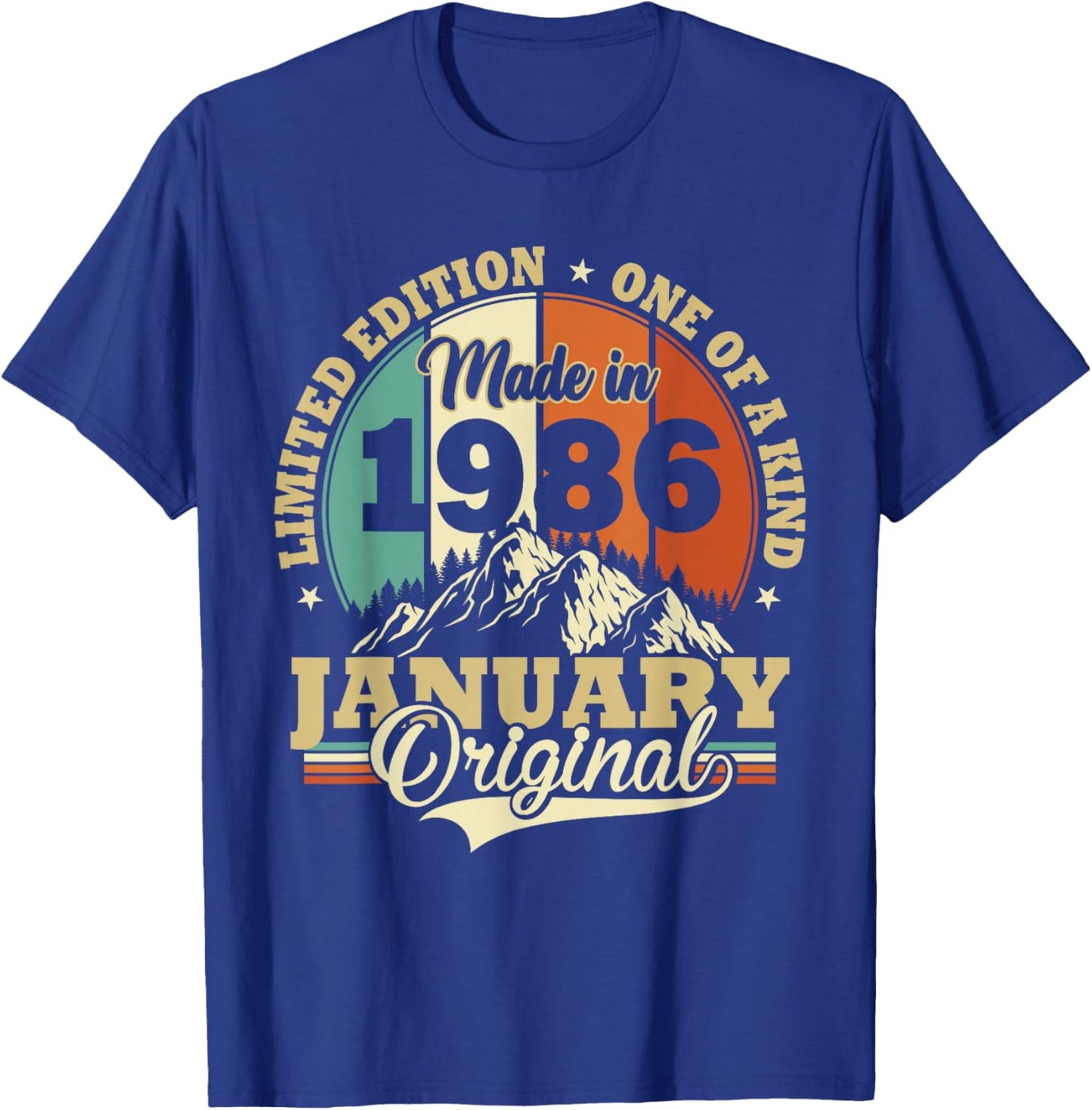 Vintage January 1986 Humor Gift Birthday 40 Years T-Shirt - T-Shirt | Royal