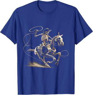 Halloween Cowboy Horse Skeleton Costume T-Shirt - T-Shirt | Royal