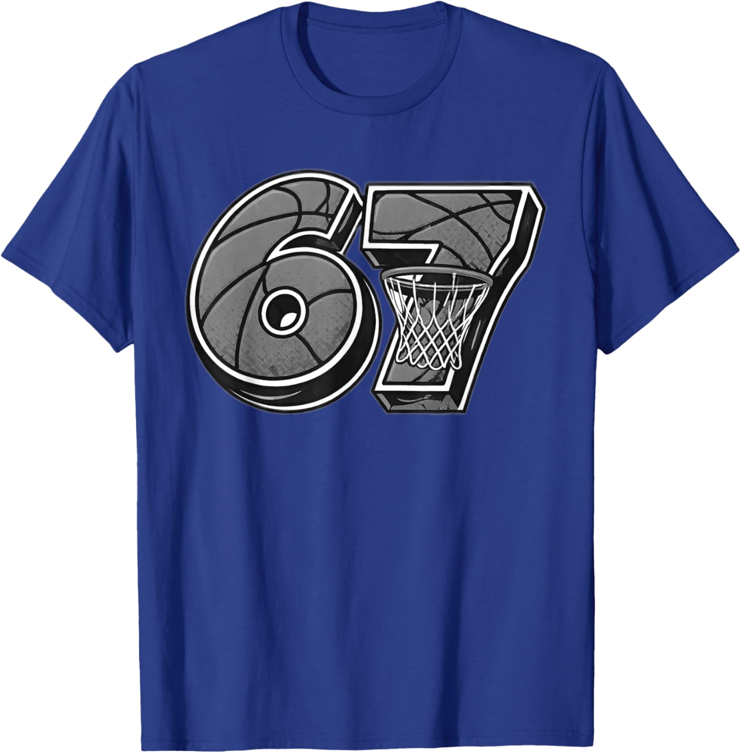 Meme Basket Six Seven 6-7 Noir Blanc drôle T-Shirt - T-Shirt | Royal