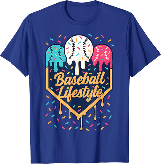 Drip Baseball Life Style Shirt Funny Boys Kids T-Shirt - T-Shirt | Royal
