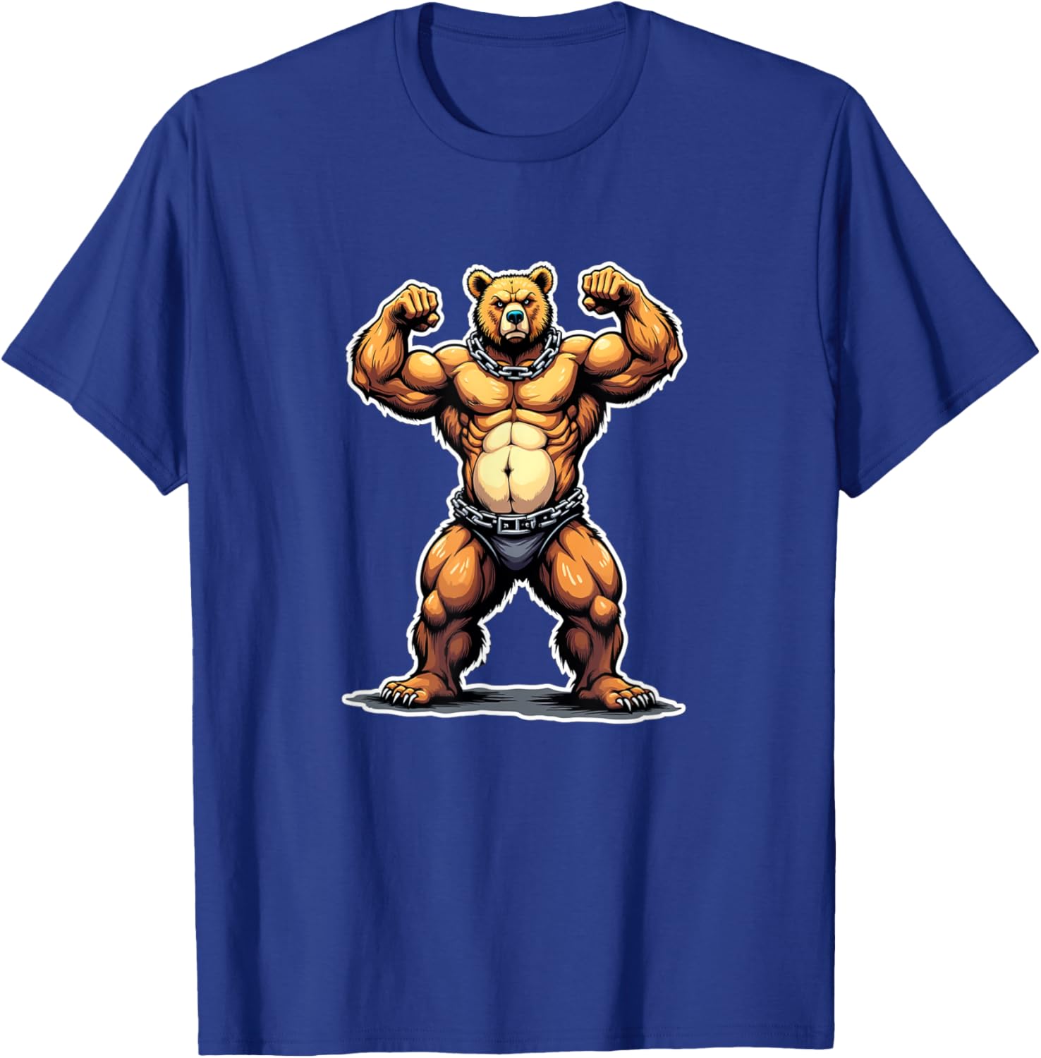 I Love Muscle Bear Funny Gay Daddy Leather Pride Vintage T-Shirt - T-Shirt | Royal