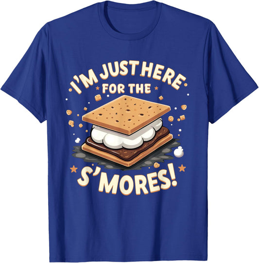 Smores Lover I'm Just Here For The S'mores! S'more Campfire T-Shirt - T-Shirt | Royal