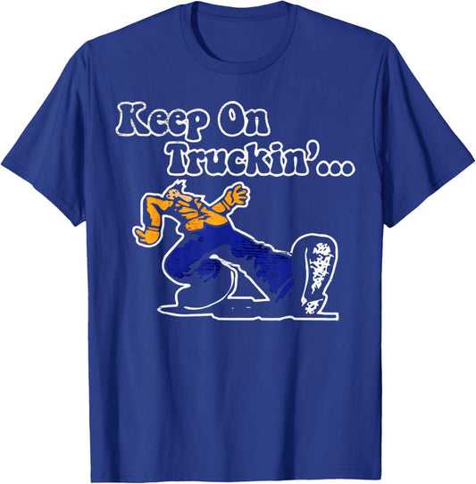 Vintage Motivational Quote Keep On Truckin Retro Funny Meme T-Shirt - T-Shirt | Royal