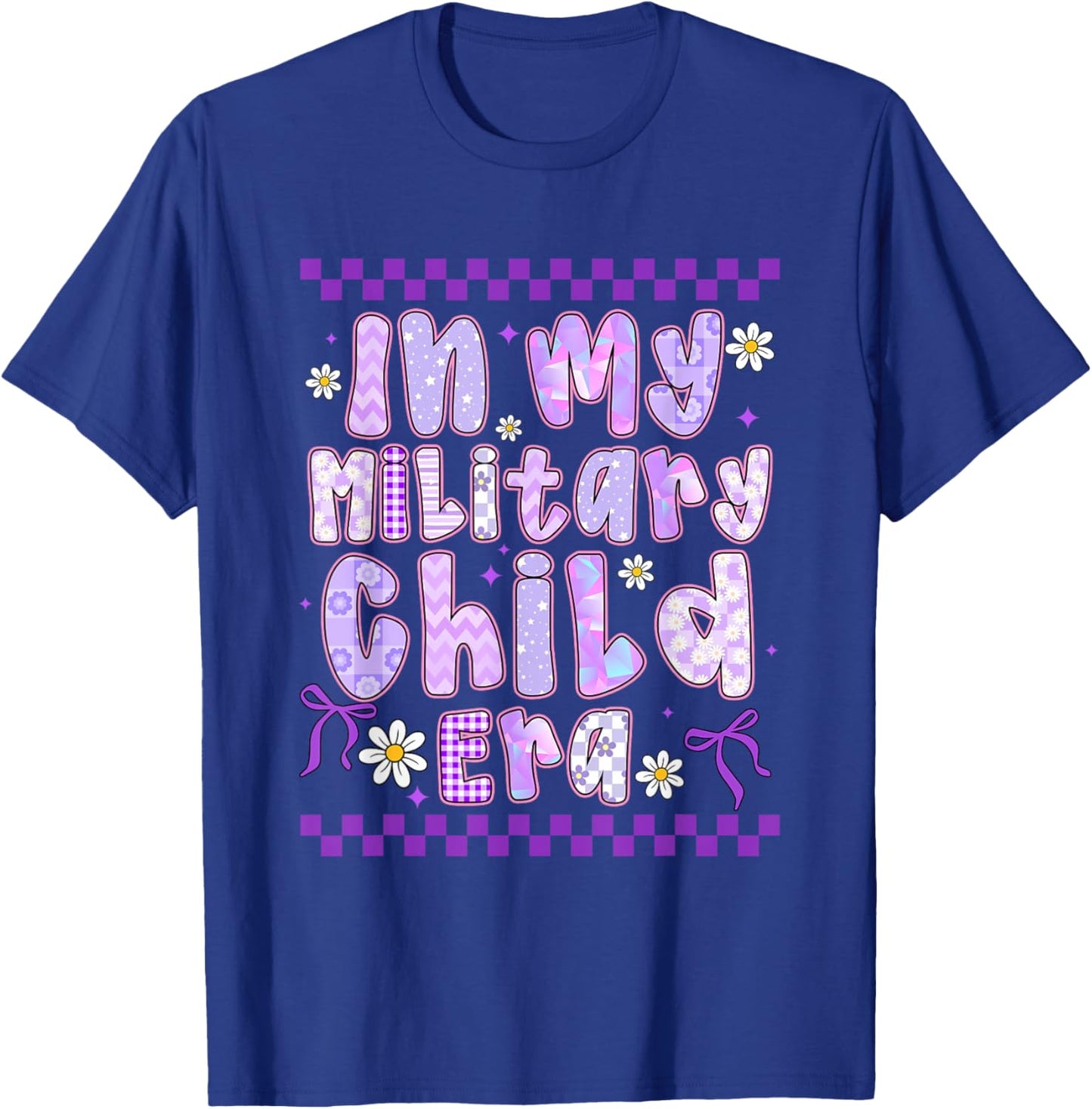 in My Military Child Era Coquette Bow Purple Up for Military T-Shirt - T-Shirt | Royal