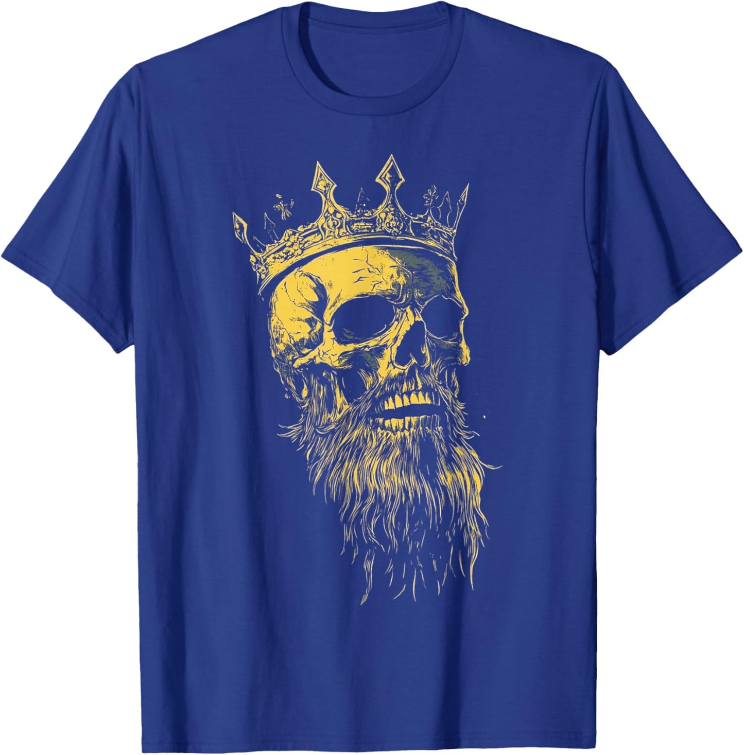 King Crown Skeleton Head with Beard T-Shirt - T-Shirt | Royal