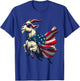 Cool Patriotic Goat in American Flag Cape with Sunglasses T-Shirt - T-Shirt | Royal