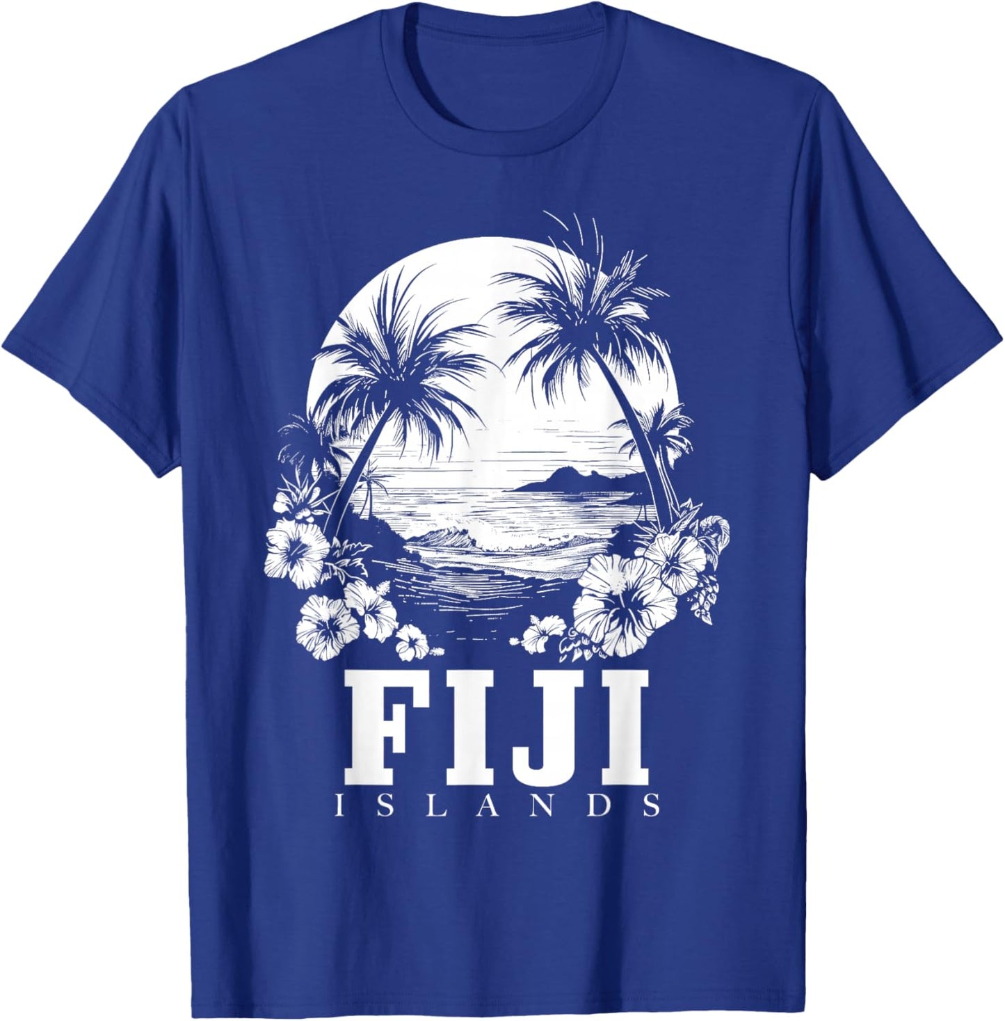Fiji Islands Hibiscus Flowers Beach Surfer Souvenir T-Shirt - T-Shirt | Royal