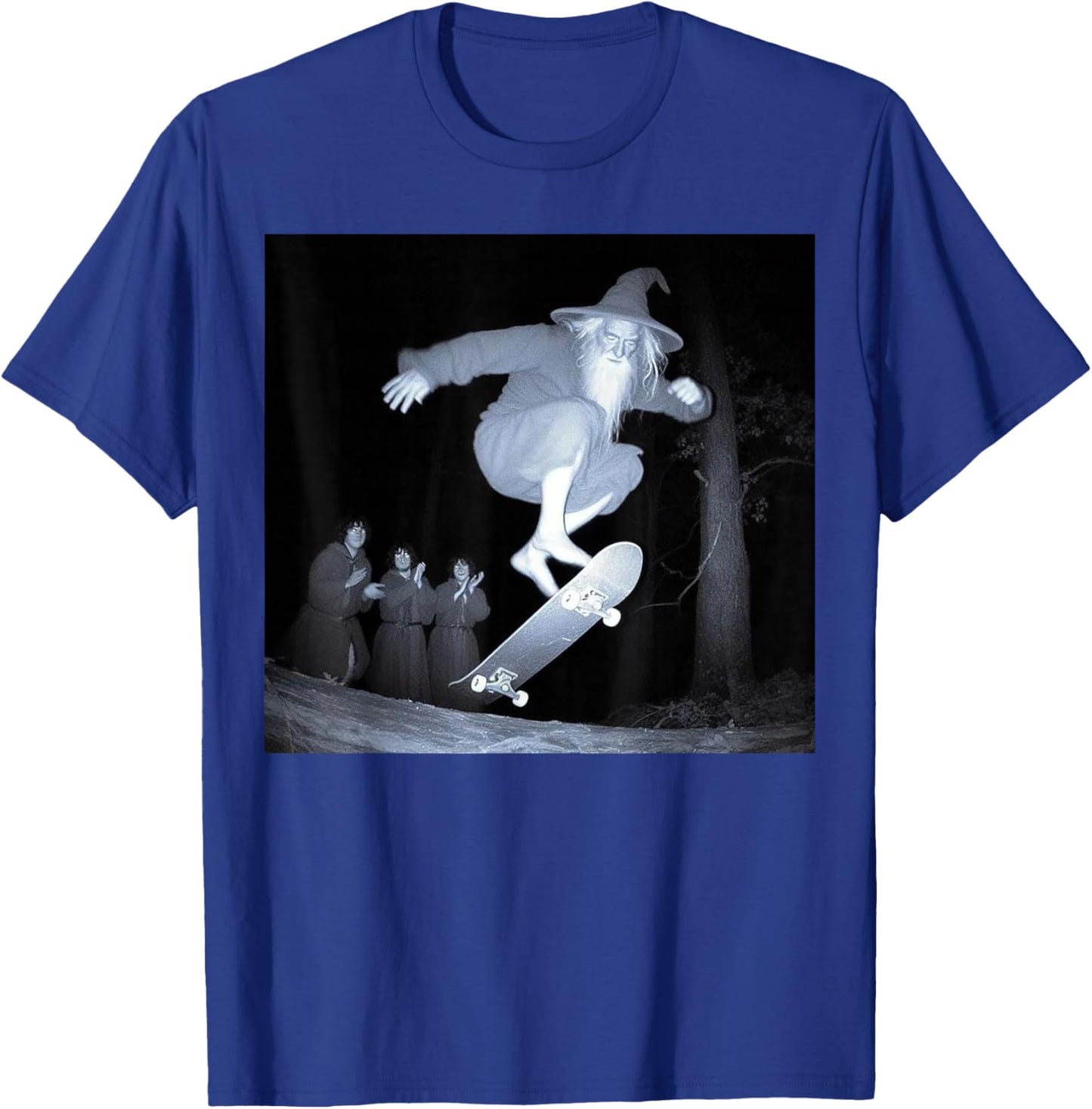 Wizard Skateboarding Funny Wizard Meme Skater Humor Graphic T-Shirt - T-Shirt | Royal