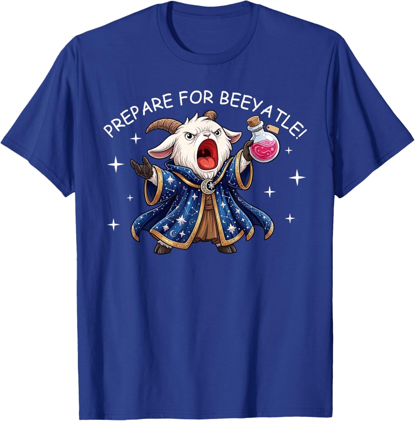 Prepotente Funny Goat Wizard Meme Prepare for Battle Humor T-Shirt - T-Shirt | Royal
