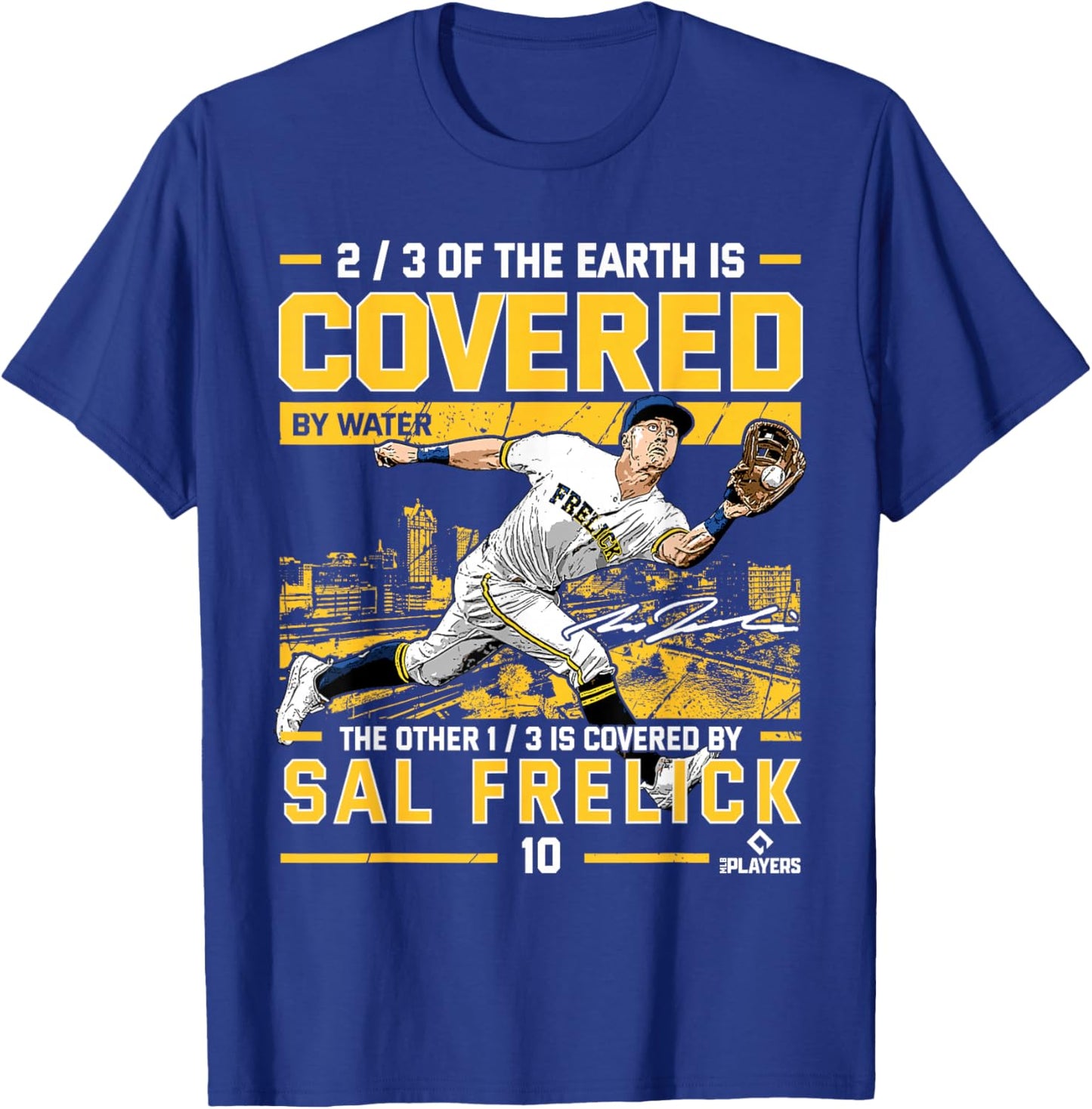 Covered Sal Frelick Milwaukee Baseball MLBPA T-Shirt - T-Shirt | Royal