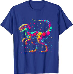 Happy Dot Day Colorful Design Polka Dot Dinosaur Boys Kids T-Shirt - T-Shirt | Royal
