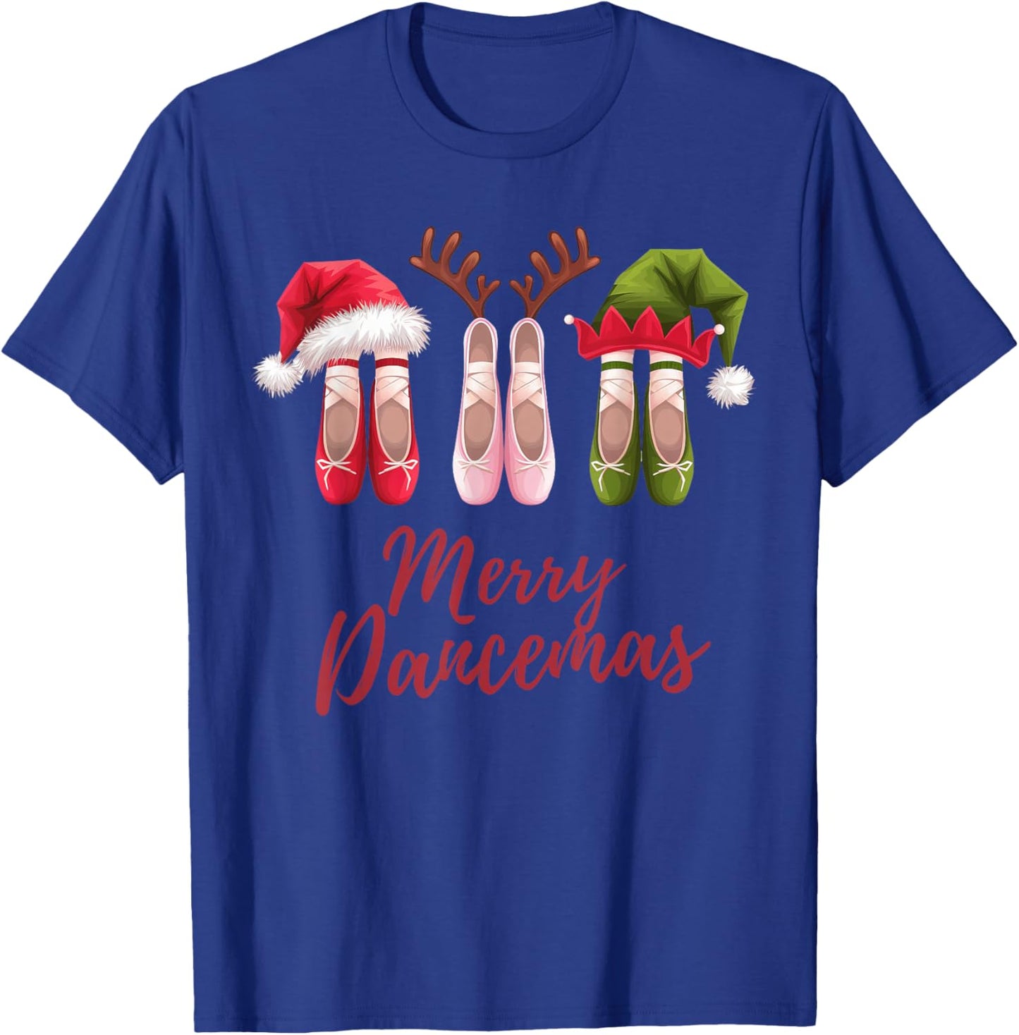 Ballet Dancer Ballerina Merry Dancemas Pointe Shoe Christmas T-Shirt - T-Shirt | Royal