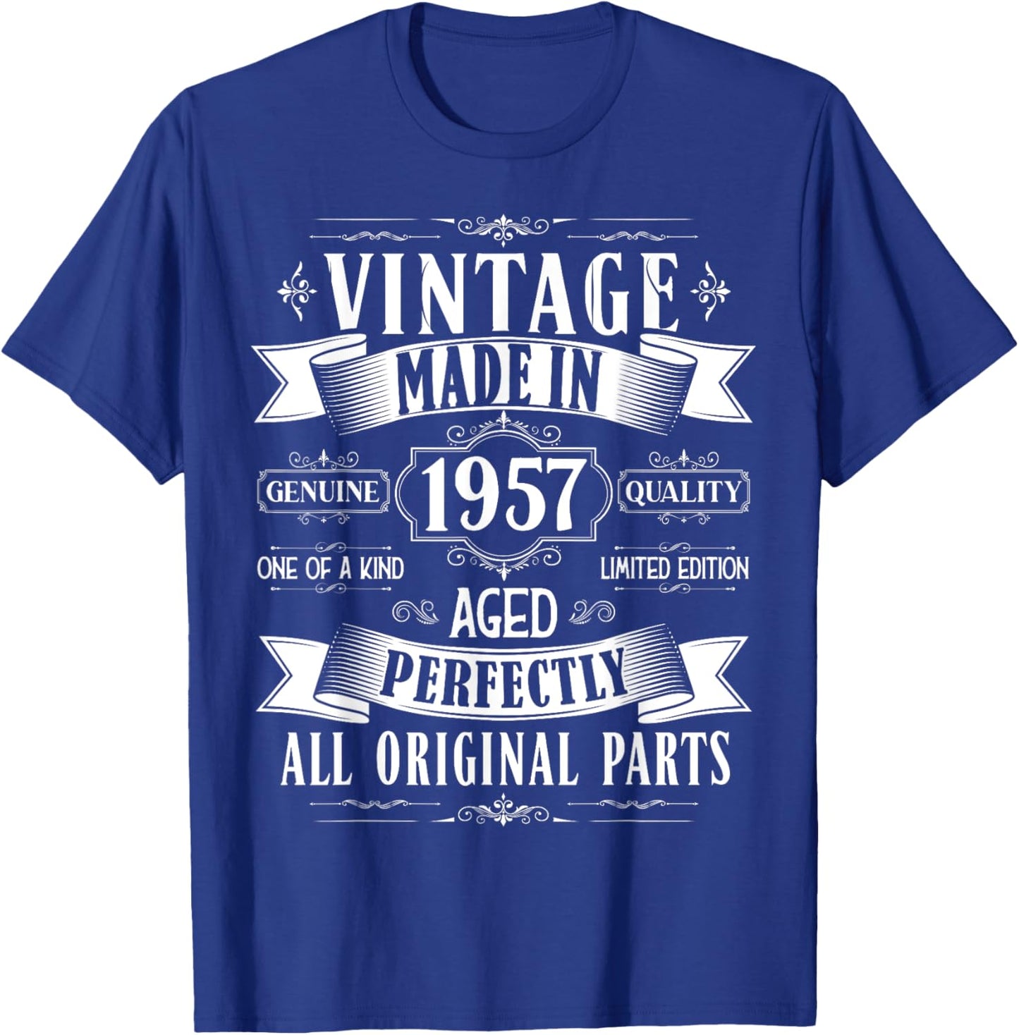 Vintage 68th birthday men Born 1957 68 years old Bday T-Shirt - T-Shirt | Royal