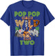 2nd Birthday Zoo Safari Jungle Pop Pop Of The Wild and Two T-Shirt - T-Shirt | Royal