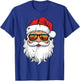 Santa Face Retro Sunglasses Christmas Men Boys Xmas Santa T-Shirt - T-Shirt | Royal