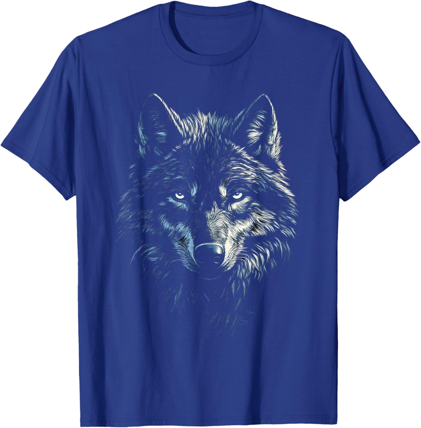 Timber Wolf Face Portrait Distressed Graphic Art Lover Gifts T-Shirt - T-Shirt | Royal