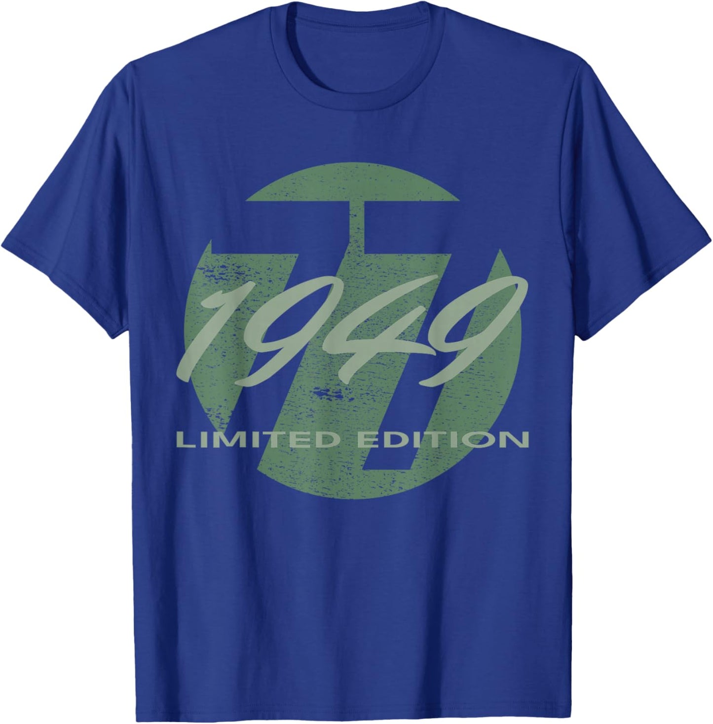 77th Birthday Man Woman 77 Years 1949 Funny Gift T-Shirt - T-Shirt | Royal