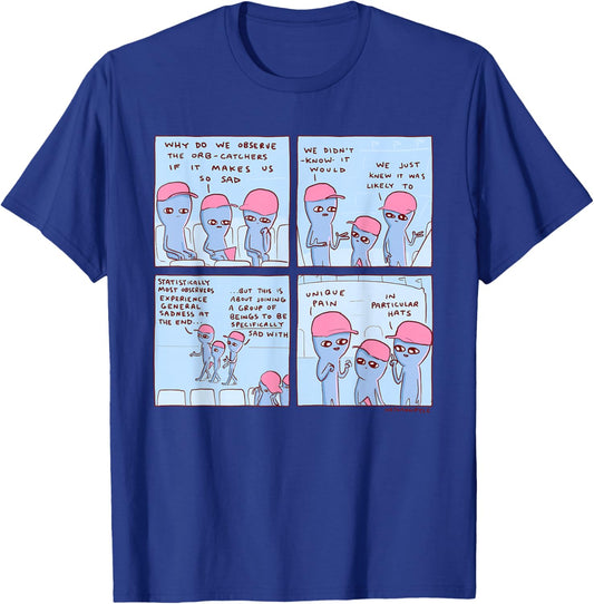 Threadless Nathan W. Pyle Strange Planet Unique Pain Graphic T-Shirt - T-Shirt | Royal