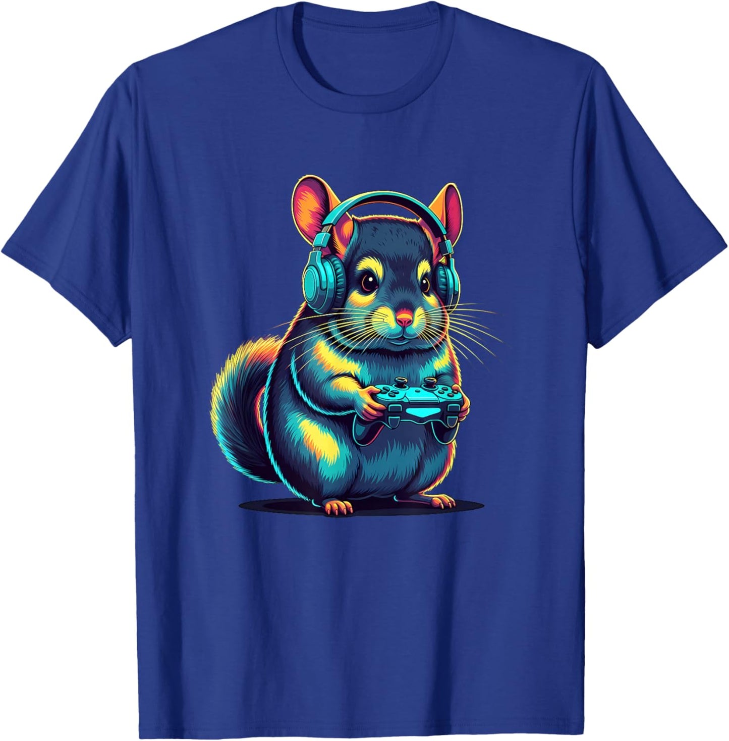Chinchilla Gaming Animal Video Games Funny Chinchilla T-Shirt - T-Shirt | Royal