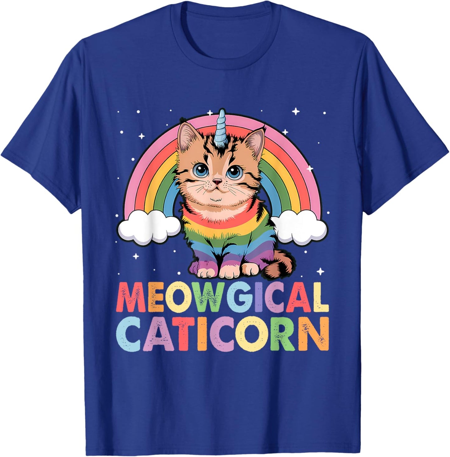 Meowgical Caticorn Cat Unicorn Girls Women Kittycorn T-Shirt - T-Shirt | Royal