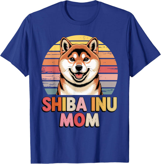 Retro Shiba Inu Mom T-Shirt - T-Shirt | Royal