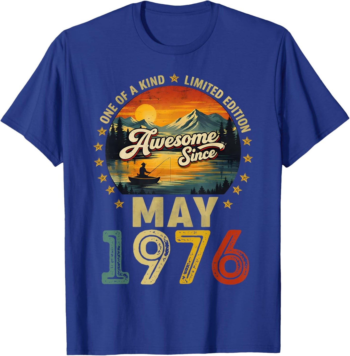 50 Year Old Vintage May 1976 50th Birthday Men Dad T-Shirt - T-Shirt | Royal