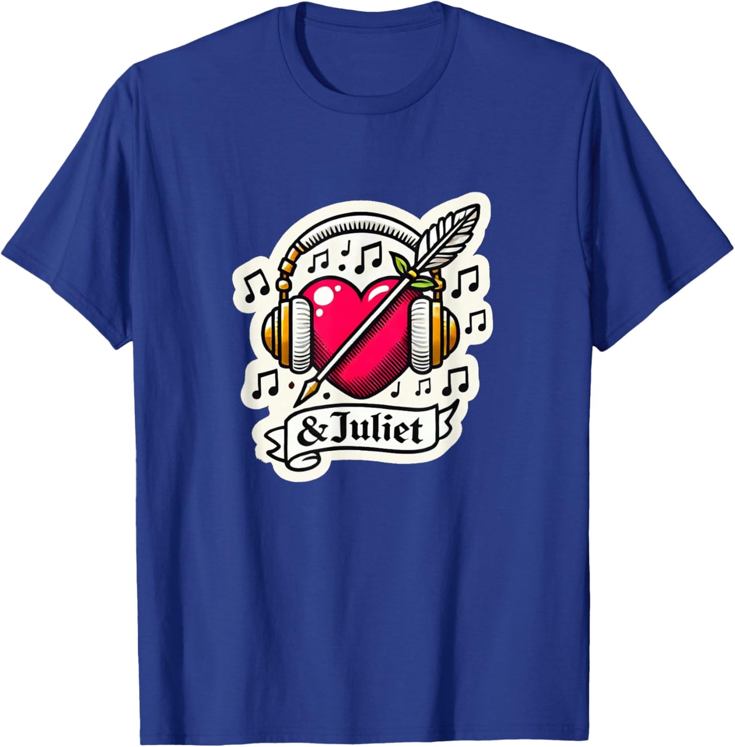 & Juliet Musical Theatre Heart Quill Musicals T-Shirt - T-Shirt | Royal