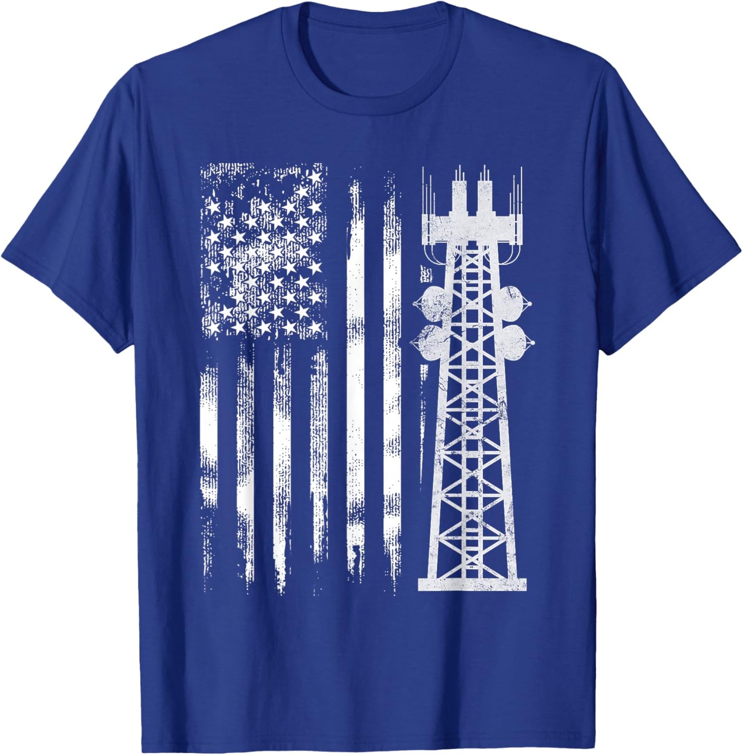 Patriotic Tower Climber Transmissionservie Climbing T-Shirt - T-Shirt | Royal
