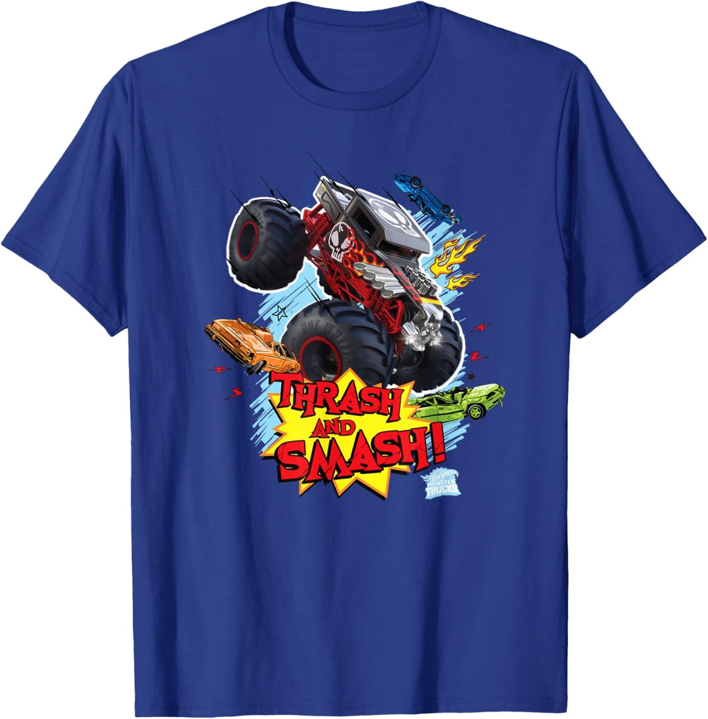 Hot Wheels Monster Trucks - Trash and Smash T-Shirt - T-Shirt | Royal