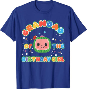 Grandad Of The Birthday Girl Melon Family Matching Funny T-Shirt - T-Shirt | Royal