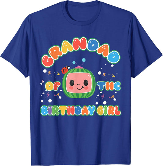 Grandad Of The Birthday Girl Melon Family Matching Funny T-Shirt - T-Shirt | Royal