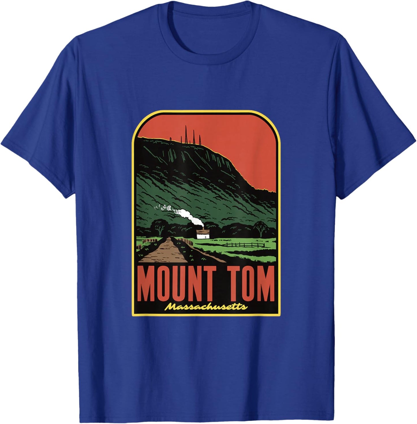 Mount Tom Massachusetts Retro T-Shirt - T-Shirt | Royal